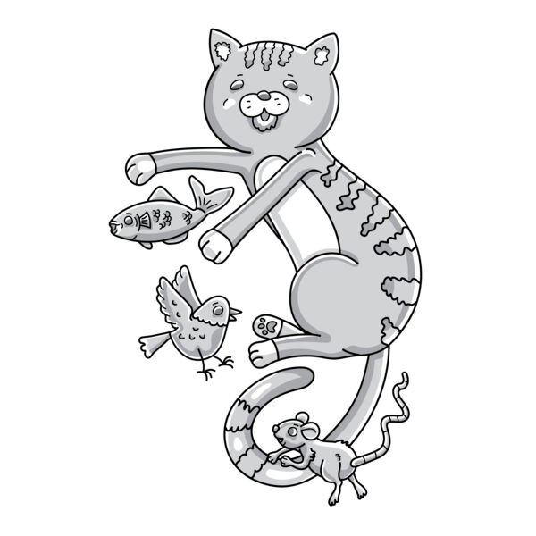 B&W Cat & Friends Thumbnail