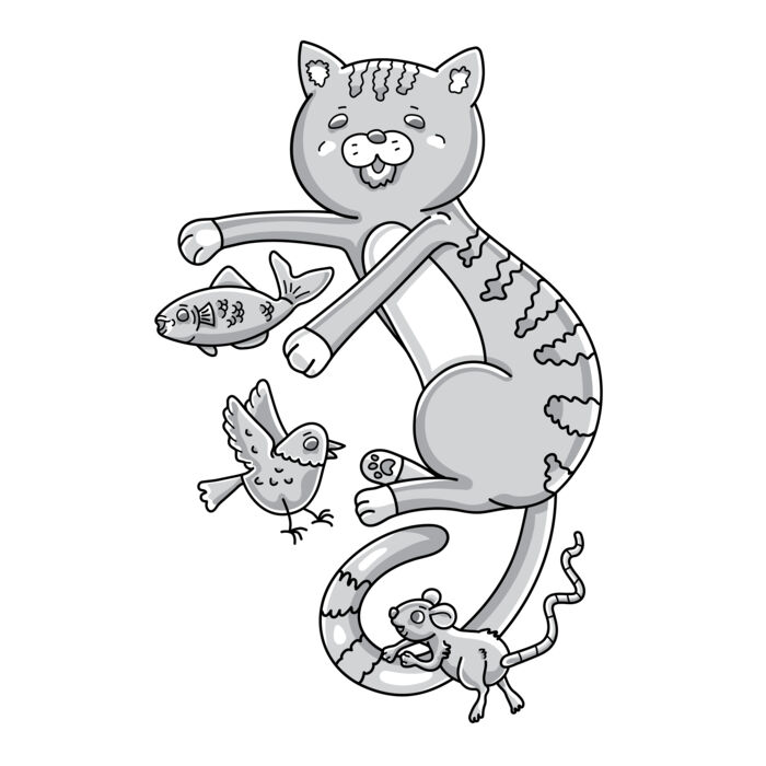 B&W Cat & Friends Thumbnail