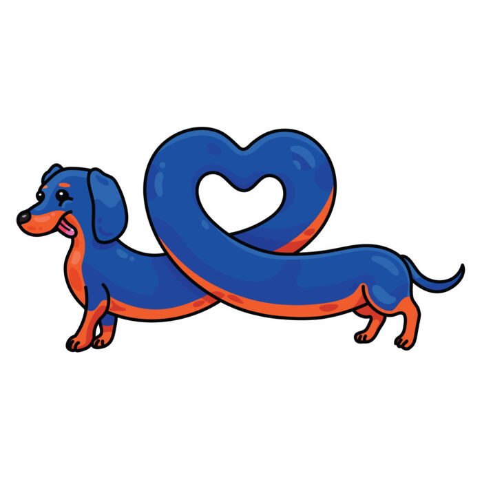 Sausage Dog - Stretch Heart - Black & Tan Thumbnail