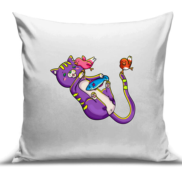 Purple Cat - Cushion Cover - 100% Linen Thumbnail