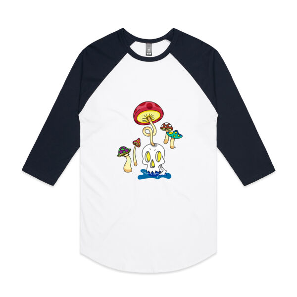 Skull Shroom - AS Colour - 3/4 Raglan Baseball Sleeve Tee Thumbnail