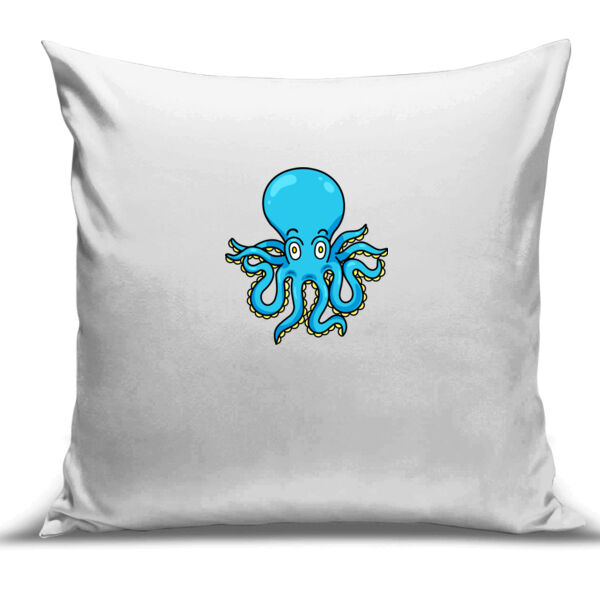 Blue Octopus - Cushion Cover - 100% Linen Thumbnail