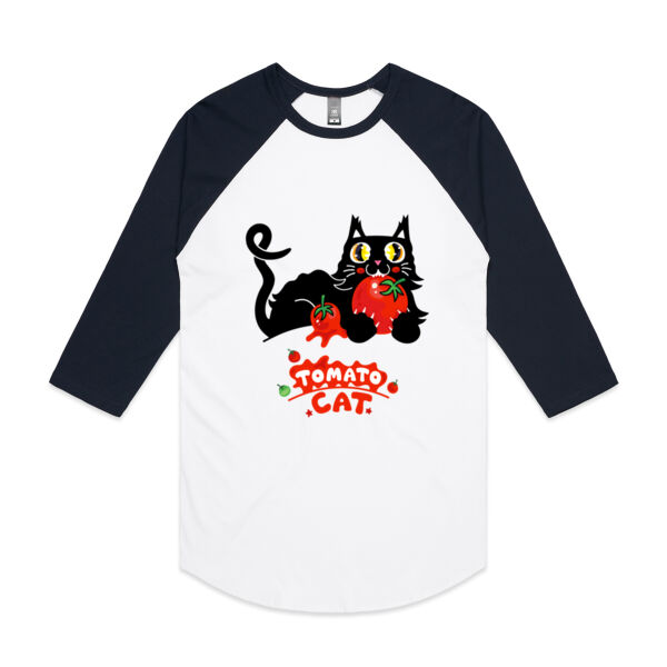 Tomato Cat - AS Colour - 3/4 Raglan Baseball Sleeve Tee Thumbnail