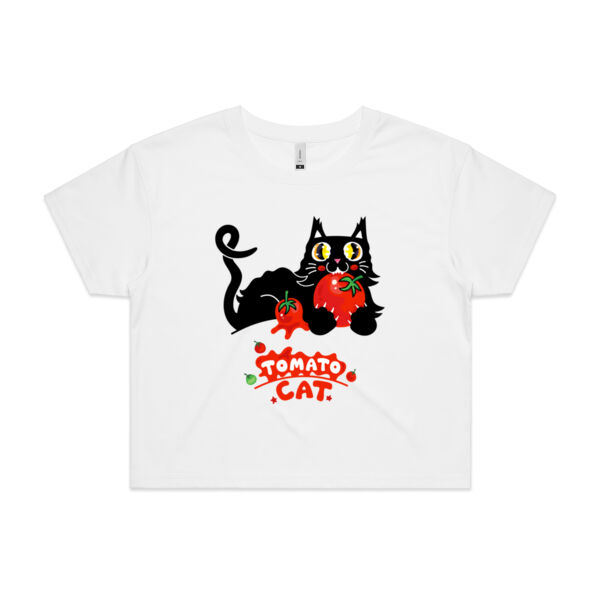 Tomato Cat - AS COLOUR - Women's Crop Tee Thumbnail