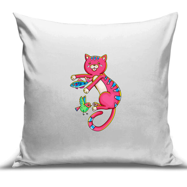 Red Cat & Friends - Cushion Cover - 100% Linen Thumbnail