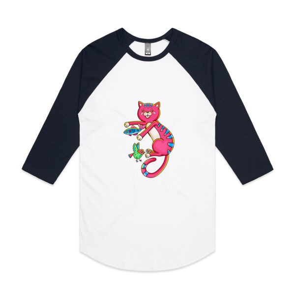 Red Cat & Friends - AS Colour - 3/4 Raglan Baseball Sleeve Tee Thumbnail