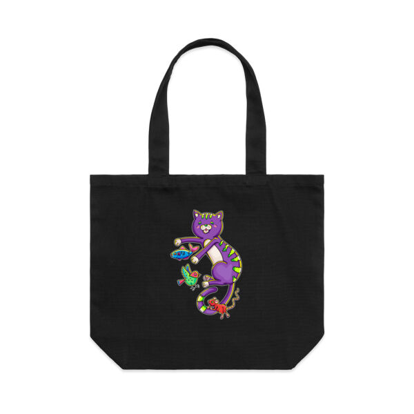 Purple Cat & Friends - AS Colour Shoulder Tote Bag Thumbnail