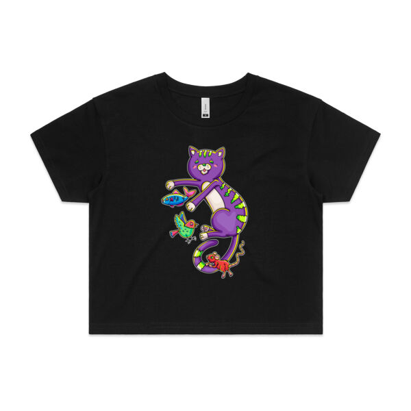 Purple Cat & Friends - AS Colour - Women's Crop Tee Thumbnail
