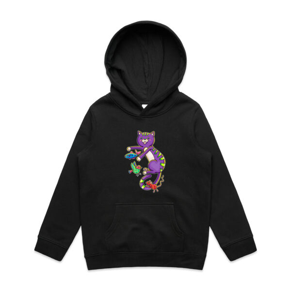 Purple Cat & Friends - AS Colour - Youth Supply Hood Thumbnail