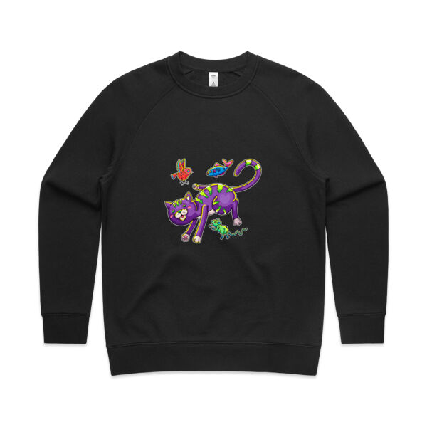 Purple Cat & Friends V2 - AS Colour - Women's Supply Crew Thumbnail