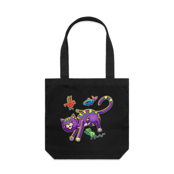 Purple Cat & Friends V2 - AS Colour - Canvas Tote 'Carrie' Bag  Thumbnail