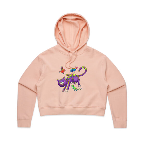 Purple Cat & Friends V2 - AS Colour - Women's Crop Hood Thumbnail