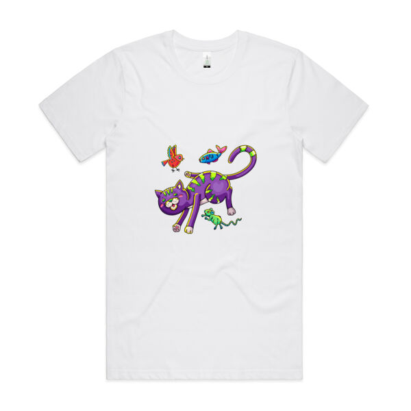 Purple Cat & Friends V2 - AS Colour - Organic Cotton Unisex Tee Thumbnail