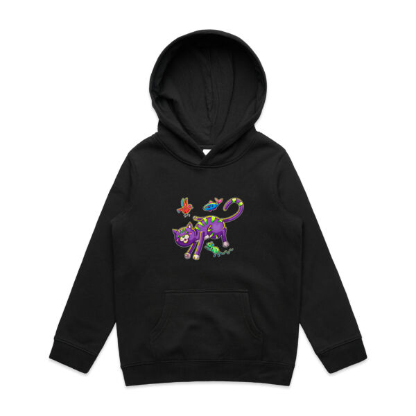 Purple Cat & Friends V2 - AS Colour - Youth Supply Hood Sweatshirt Thumbnail