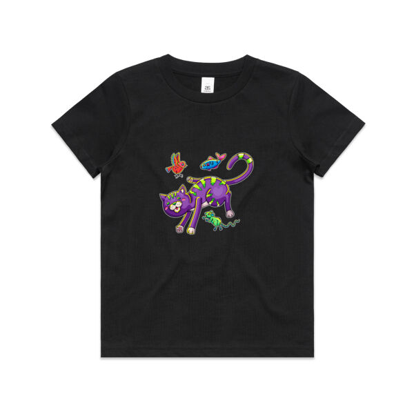 Purple Cat & Friends V2 - AS Colour - Kids Youth Tee Thumbnail