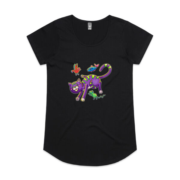 Purple Cat & Friends V2 - AS Colour - Women's 'Mali' Scoop Tee Thumbnail