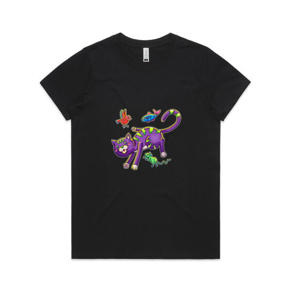 Purple Cat & Friends V2 - AS Colour - Women's  Maple ORGANIC Tee Thumbnail