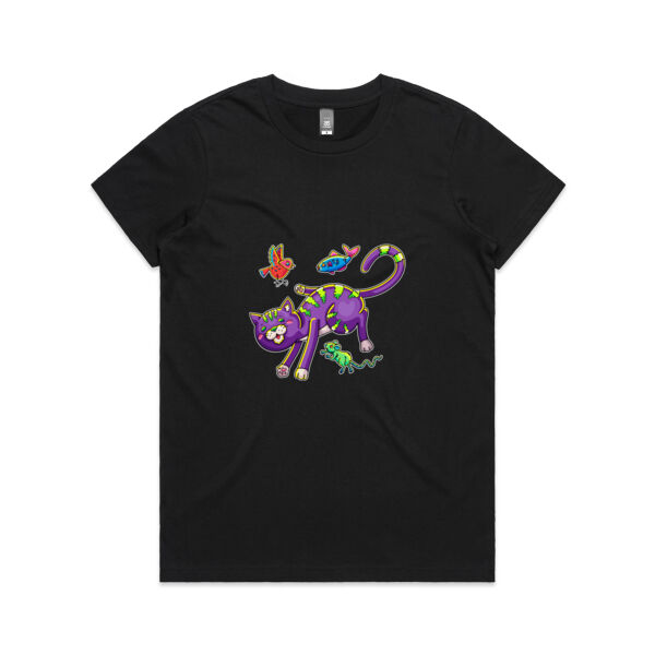 Purple Cat & Friends V2 - AS Colour - Women's Maple Crew Tee Thumbnail