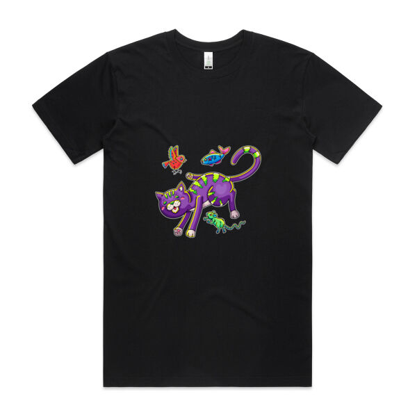 Purple Cat & Friends V2 - AS Colour - Organic Staple Tee Thumbnail
