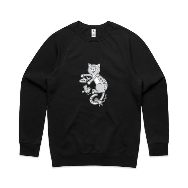 B&W Cat & Friends - AS Colour - Men's Supply Crew Sweatshirt Thumbnail