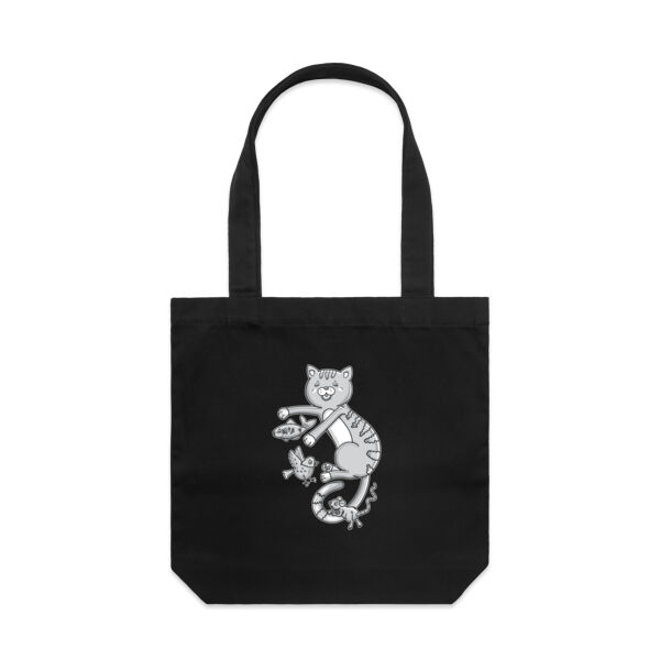 B&W Cat & Friends - AS Colour - Canvas Tote 'Carrie' Bag  Thumbnail
