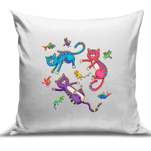 Cat Trio & Friends - Cushion Cover - 100% Linen Thumbnail