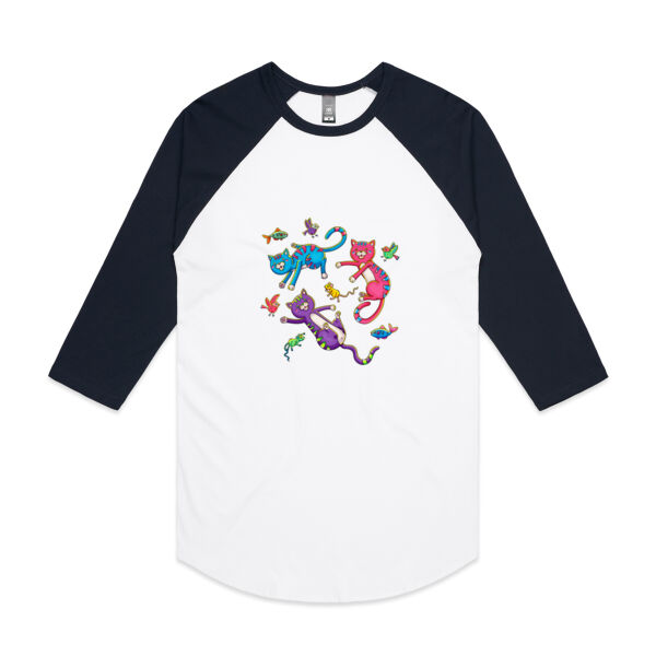 Cat Trio & Friends - AS Colour - 3/4 Raglan Baseball Sleeve Tee Thumbnail