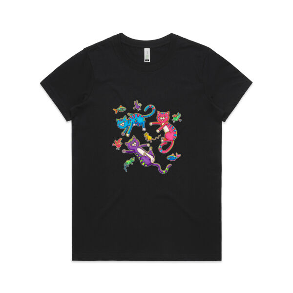 Cat Trio & Friends - AS Colour - Women's  Maple ORGANIC Tee Thumbnail