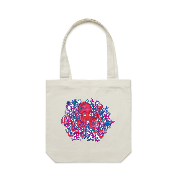 Tangled Octopus - AS Colour - Canvas Tote 'Carrie' Bag  Thumbnail