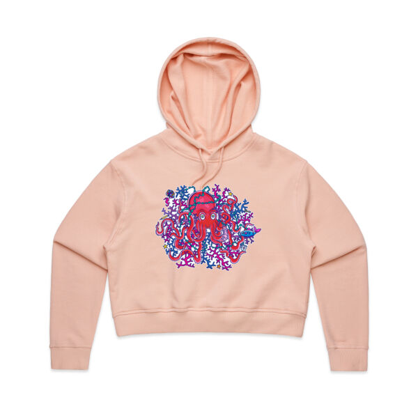 Tangled Octopus - AS Colour - Women's Crop Hood Thumbnail