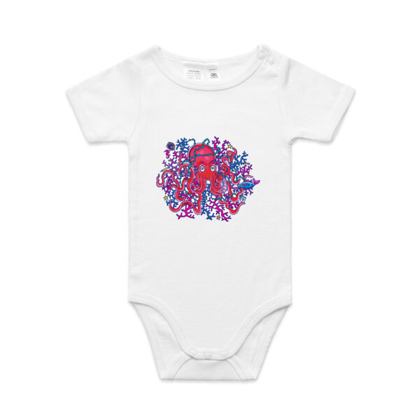 Tangled Octopus - AS Colour - Baby 'Mini-me' Onesie Romper Thumbnail
