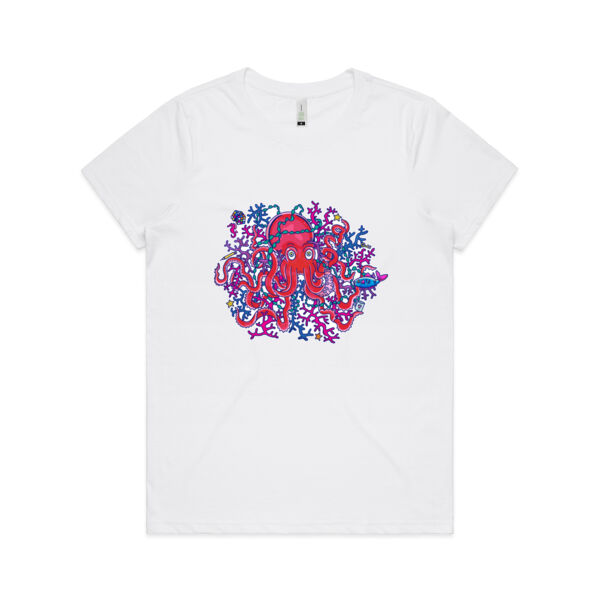 Tangled Octopus - AS Colour - Women's  Maple ORGANIC Tee Thumbnail