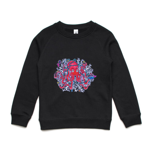 Tangled Octopus V2 - AS Colour - Youth Supply Crew Sweatshirt Thumbnail