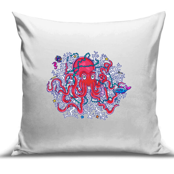 Tangled Octopus V2 - Cushion Cover - 100% Linen Thumbnail