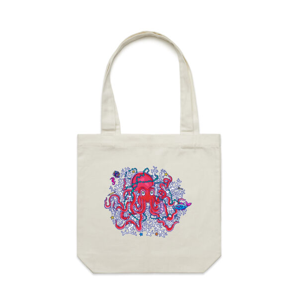 Tangled Octopus V2 - AS Colour - Canvas Tote 'Carrie' Bag  Thumbnail
