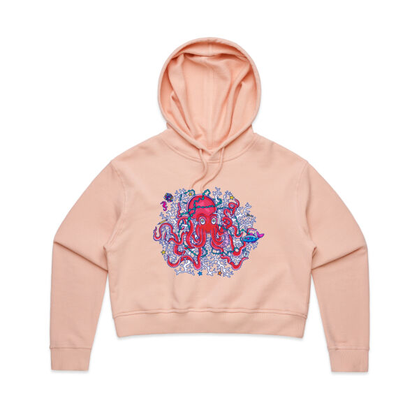 Tangled Octopus V2 - AS Colour - Women's Crop Hood Thumbnail
