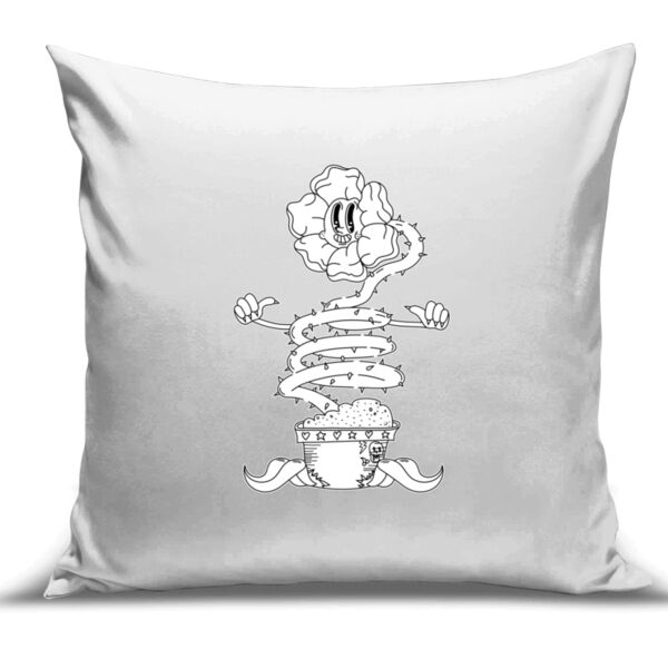 Happy Sentient Flower - Cushion Cover - 100% Linen Thumbnail