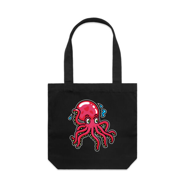 Octo in Red - AS Colour - Canvas Tote 'Carrie' Bag  Thumbnail