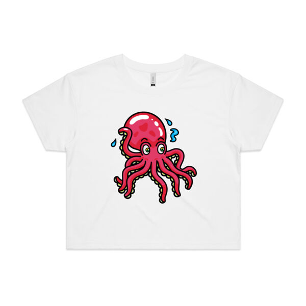 Octo in Red - AS Colour - Women's Crop Tee Thumbnail