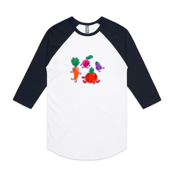 Veggie Critters - AS Colour - 3/4 Raglan Baseball Sleeve Tee Thumbnail