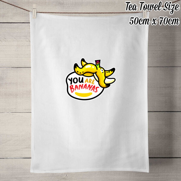 YOU ARE BANANAS! - 100% Linen Tea Towel - Off White Thumbnail