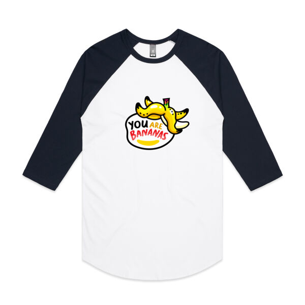YOU ARE BANANAS! - AS Colour - 3/4 Raglan Baseball Sleeve Tee Thumbnail