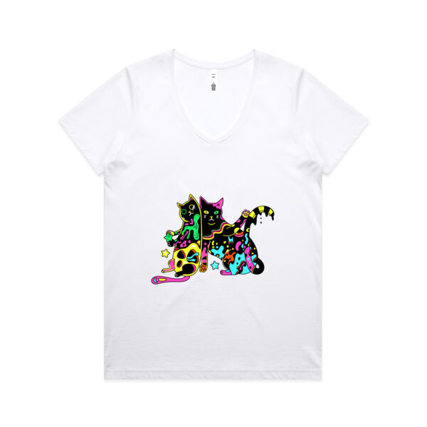 Cats of Neon - AS Colour - Women's Maple V Neck Tee Thumbnail