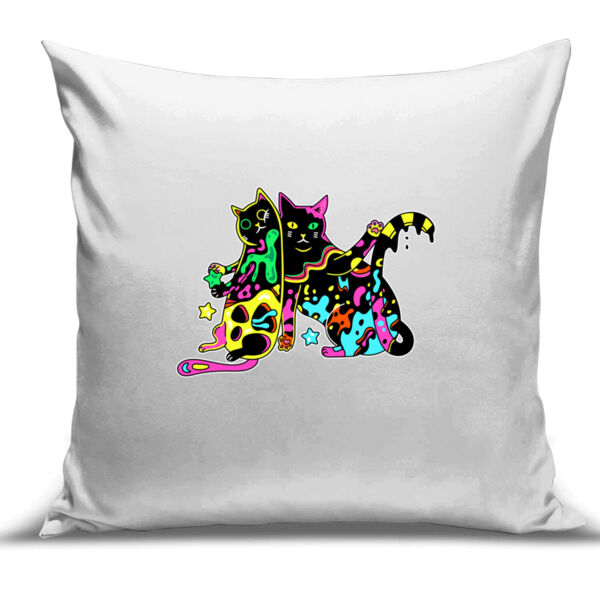 Cats of Neon - Cushion Cover - 100% Linen Thumbnail