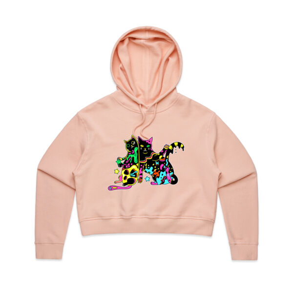 Cats of Neon - AS Colour - Women's Crop Hood Thumbnail