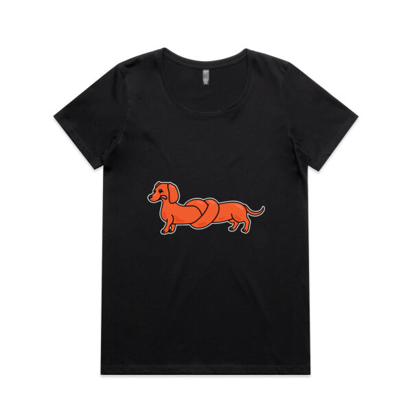 Sausage Dog - Pretzel Tan - AS Colour - Women's Maple Scoop Tee Thumbnail