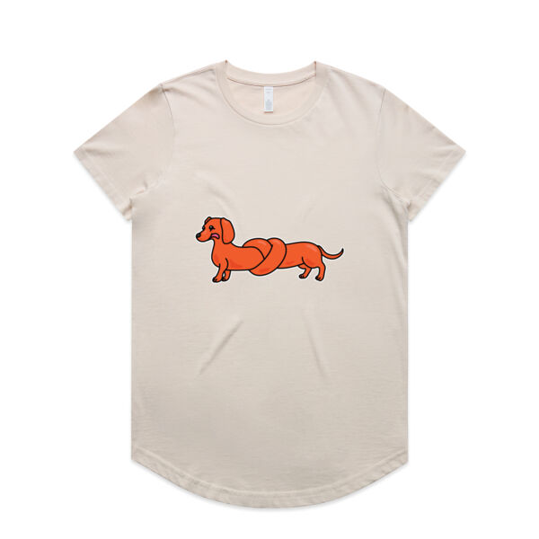 Sausage Dog - Pretzel Tan - AS Colour - Women's Maple Curve Tee Thumbnail