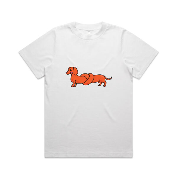 Sausage Dog - Pretzel Tan - AS Colour - Women's Heavy Tee Thumbnail