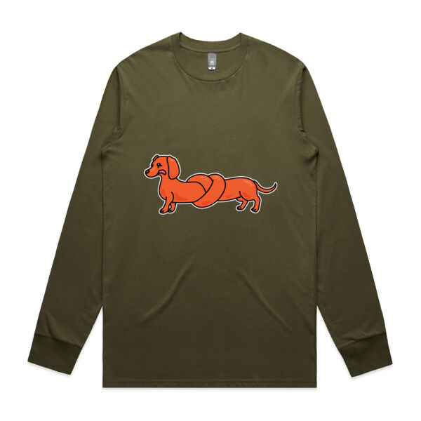 Sausage Dog - Pretzel Tan - AS Colour -  Men's Staple L/S Tee  Thumbnail