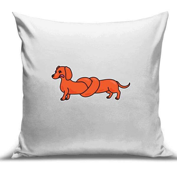 Sausage Dog - Pretzel Tan - Cushion Cover - 100% Linen Thumbnail